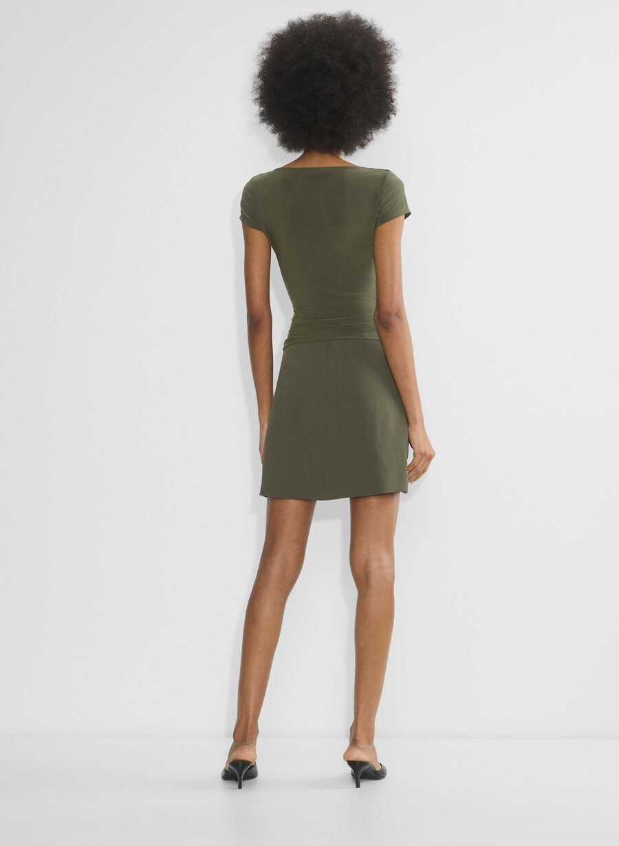 klassisk minikjol - crepette dark olive