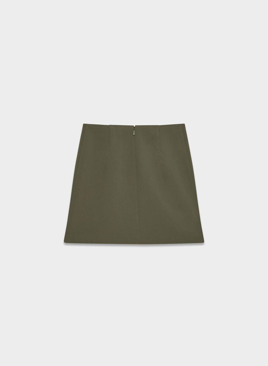 klassisk minikjol - crepette dark olive