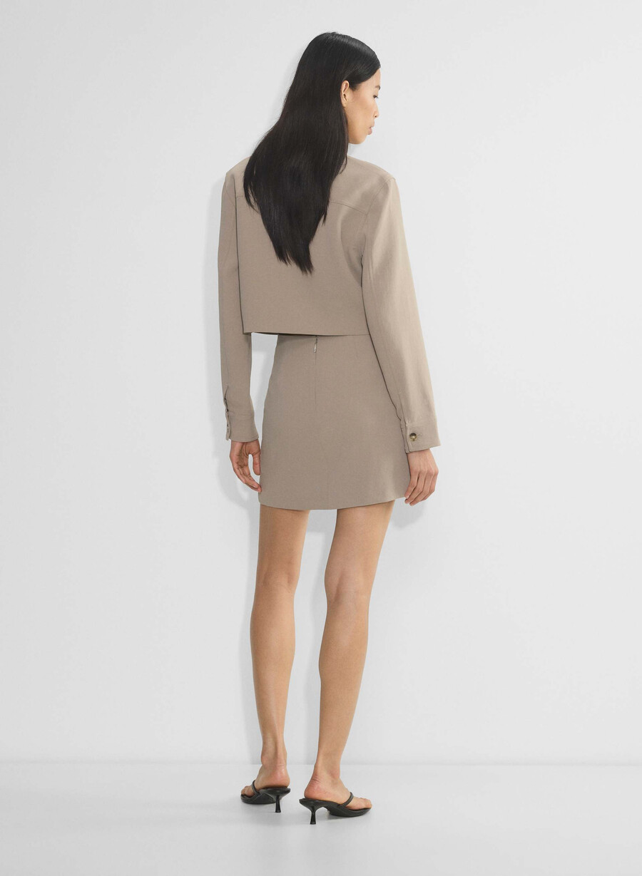 klassisk minikjol - crepette nomad taupe