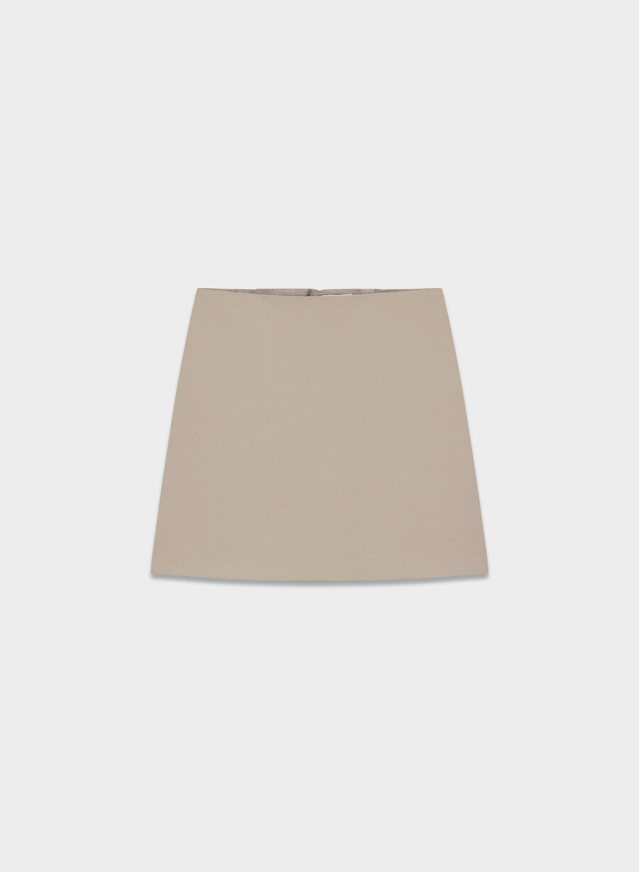 klassisk minikjol - crepette nomad taupe