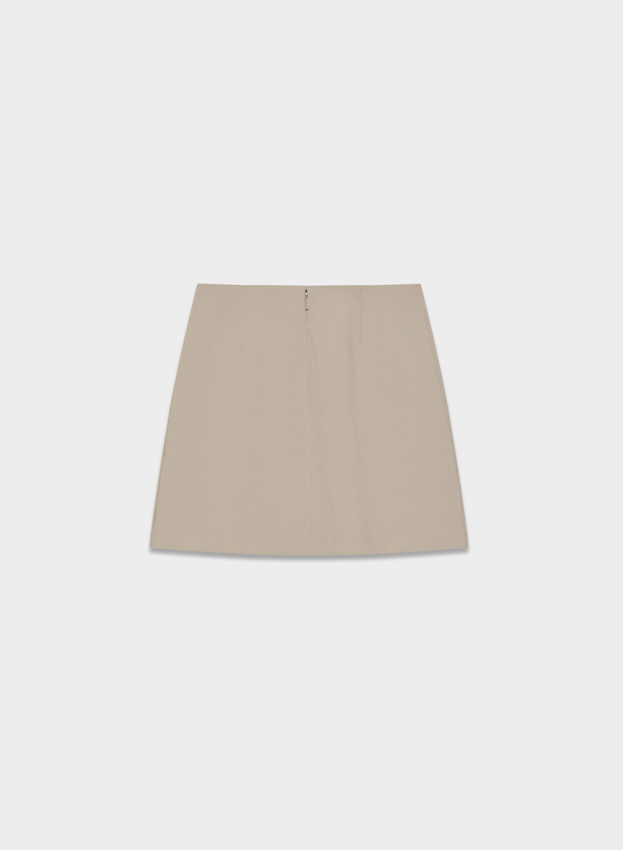 klassisk minikjol - crepette nomad taupe