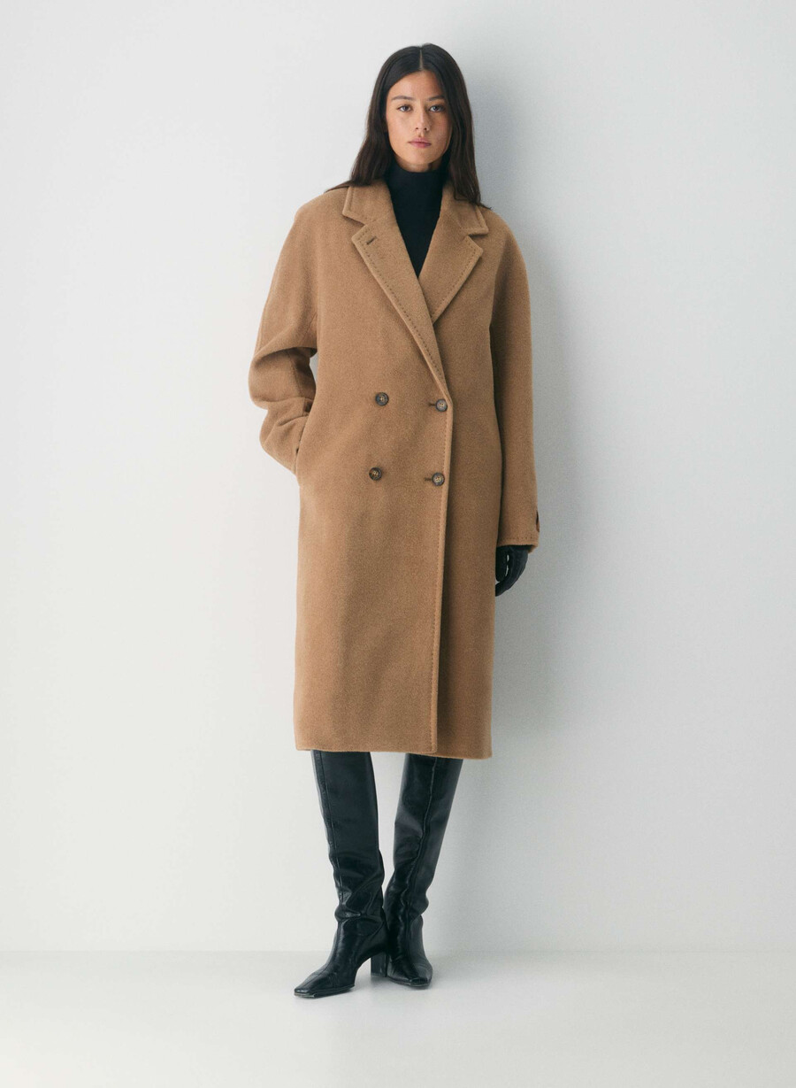 slouch-kappan ny - Återkamelull cocoa sand