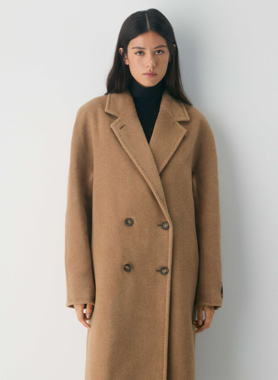 slouch-kappan ny - Återkamelull cocoa sand