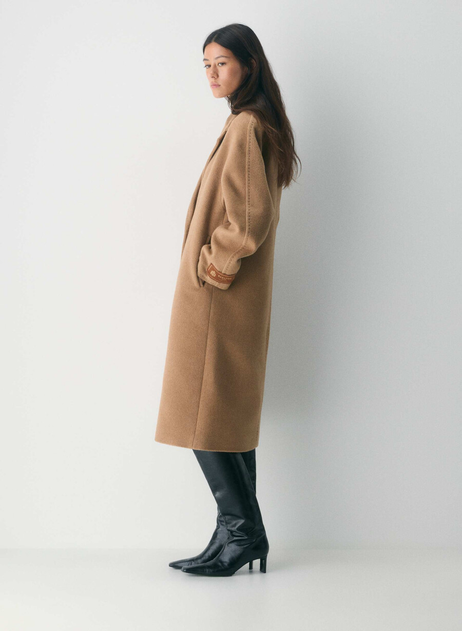 slouch-kappan ny - Återkamelull cocoa sand