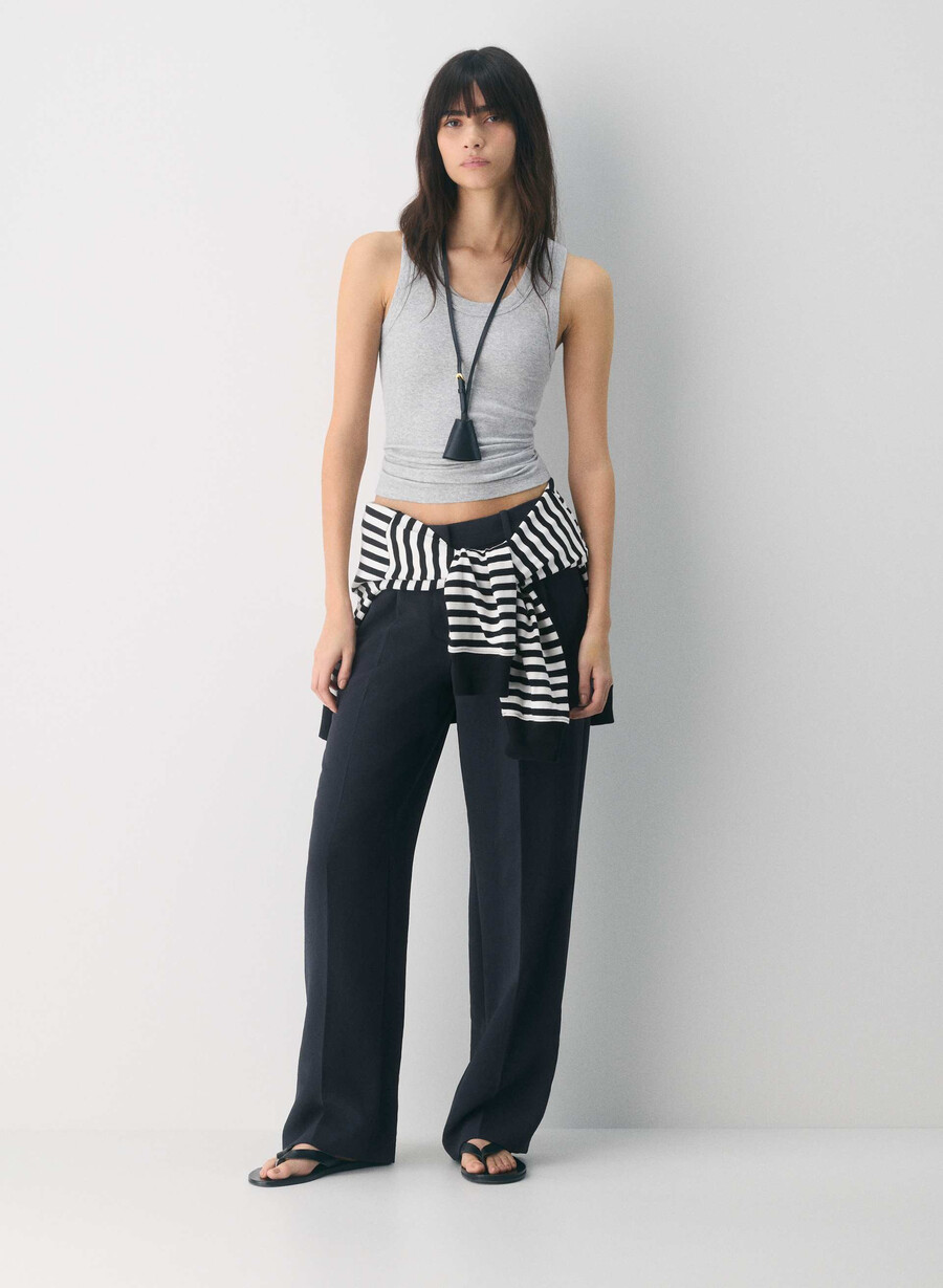 the effortless pant lo-rise - crepette mÖrk nattsblÅ