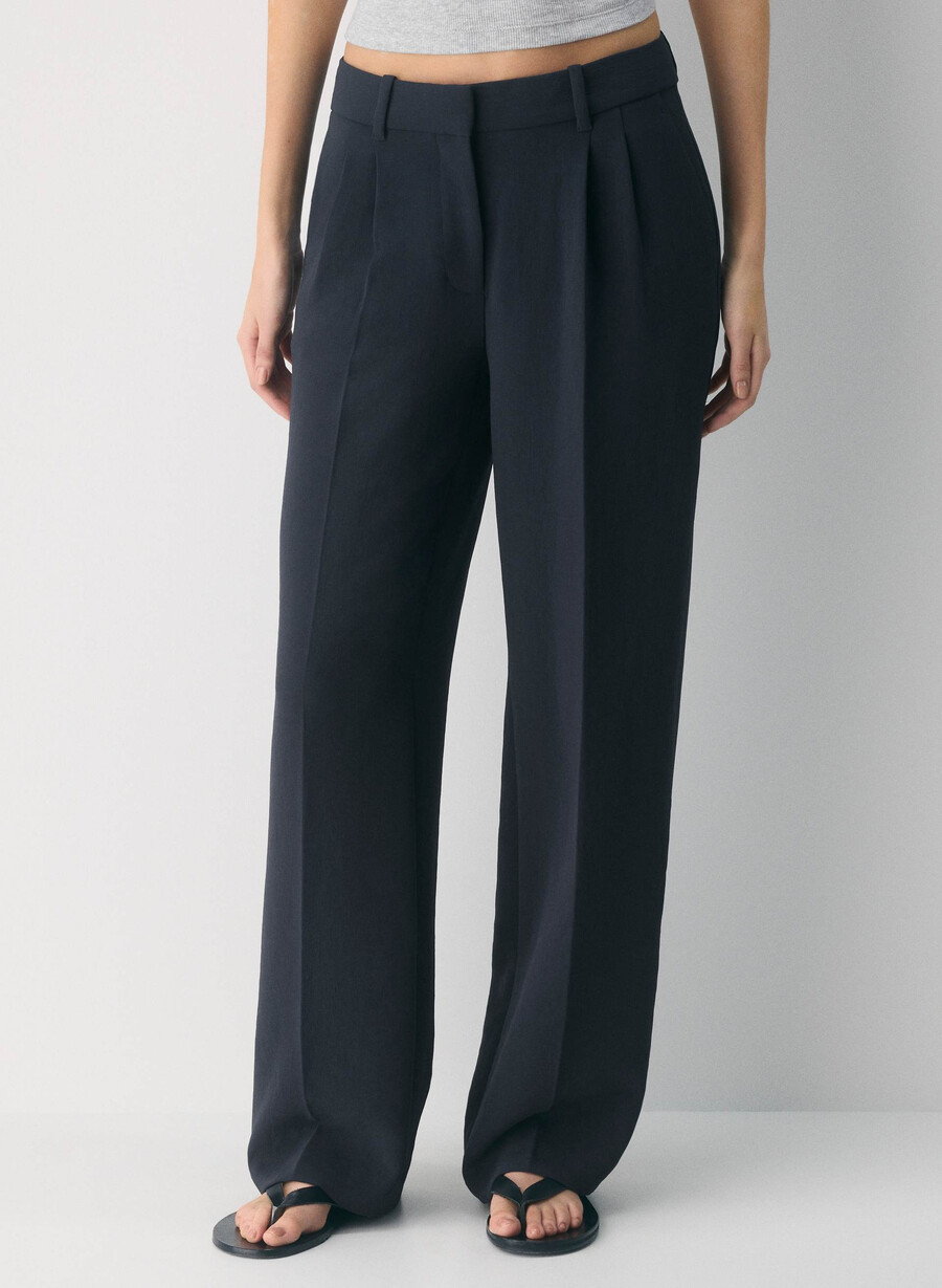 the effortless pant lo-rise - crepette mÖrk nattsblÅ
