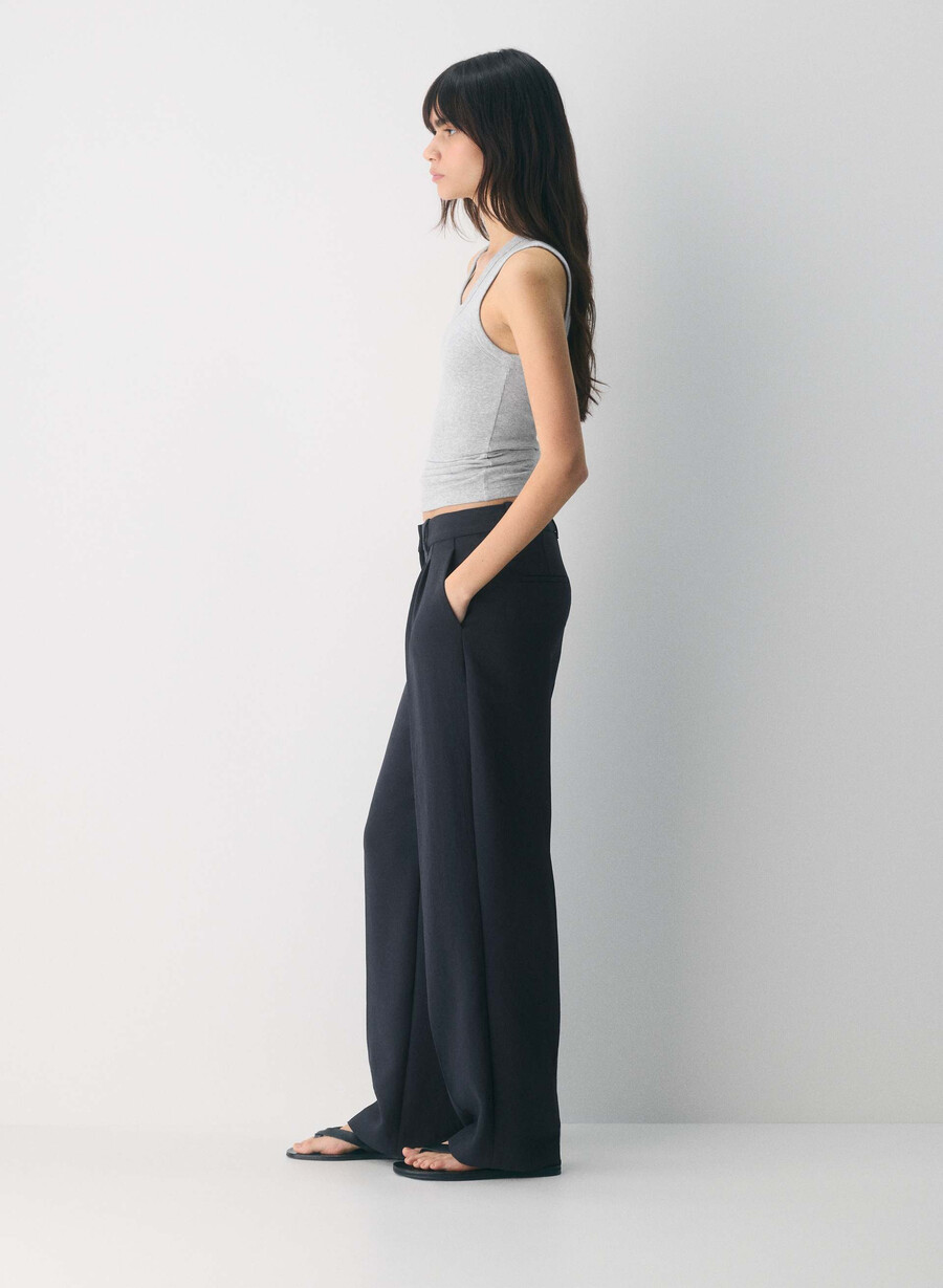 the effortless pant lo-rise - crepette mÖrk nattsblÅ