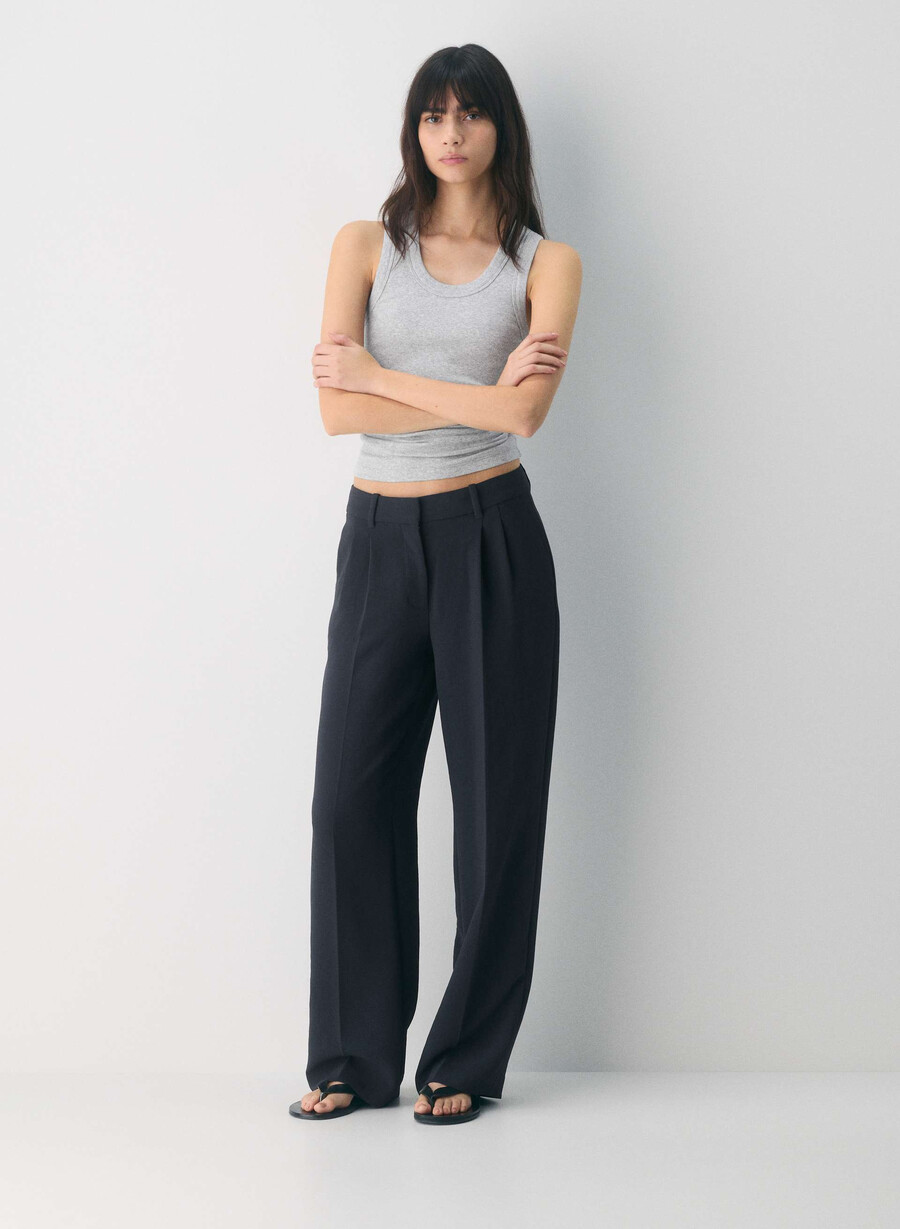 the effortless pant lo-rise - crepette mÖrk nattsblÅ