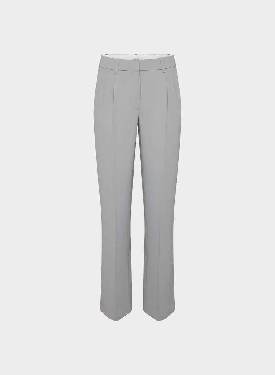 the effortless pant lo-rise - crepette riverstone grey