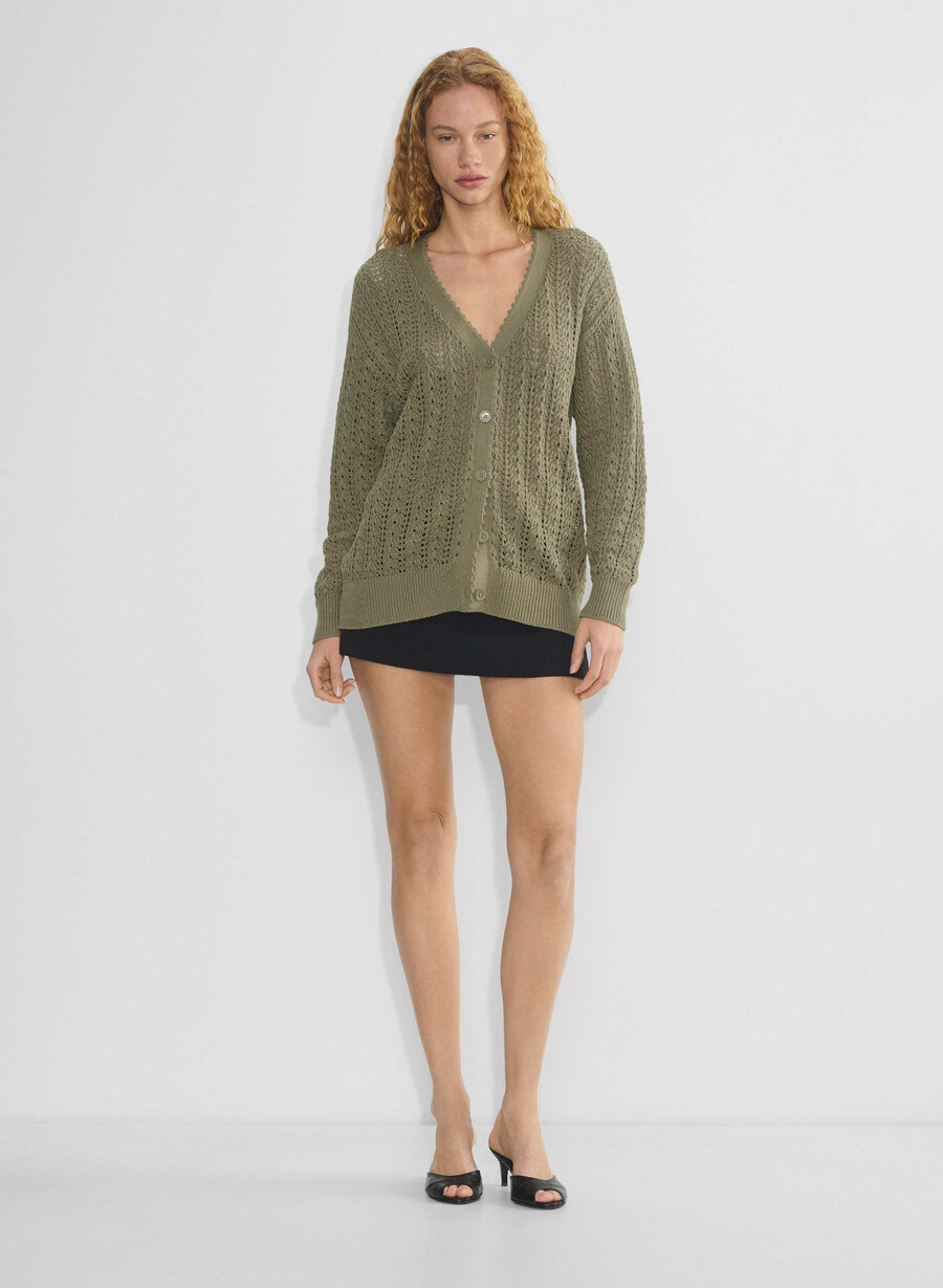 reverence cardigan soltorkad oliv