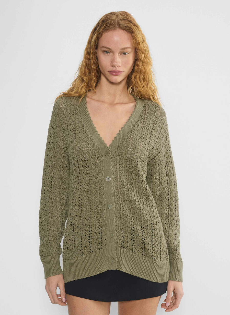 reverence cardigan soltorkad oliv