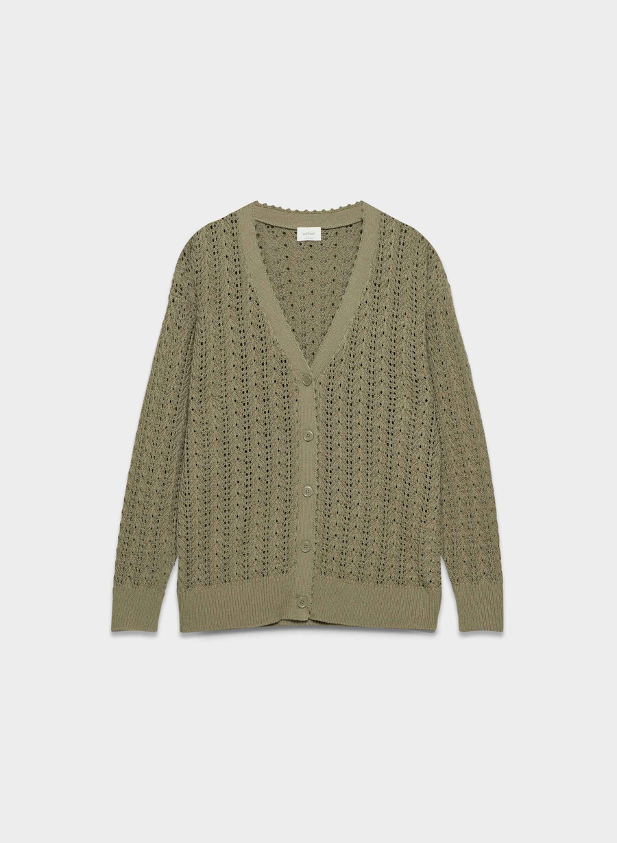 reverence cardigan soltorkad oliv