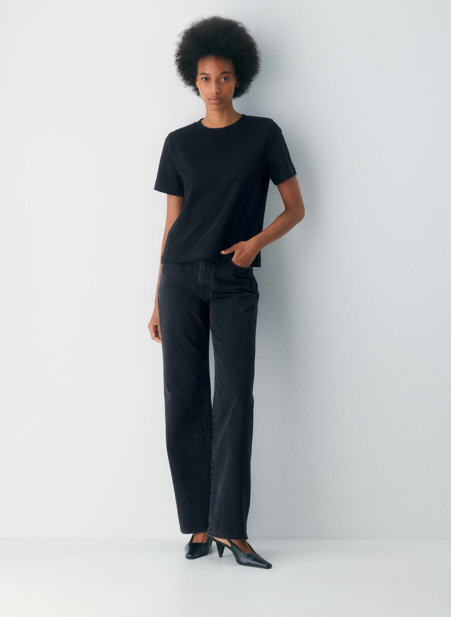 denim forum farrah hi-rise wide jean svart eyeliner