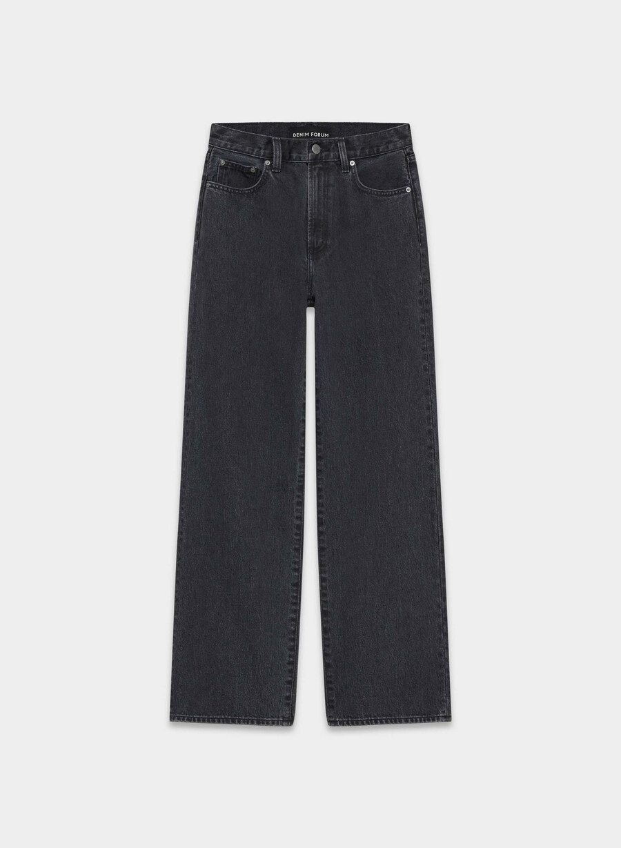 denim forum farrah hi-rise wide jean svart eyeliner