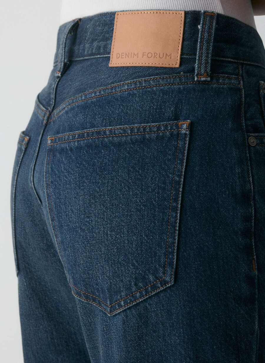 denim forum farrah high-rise wide jeans be about dark bleu