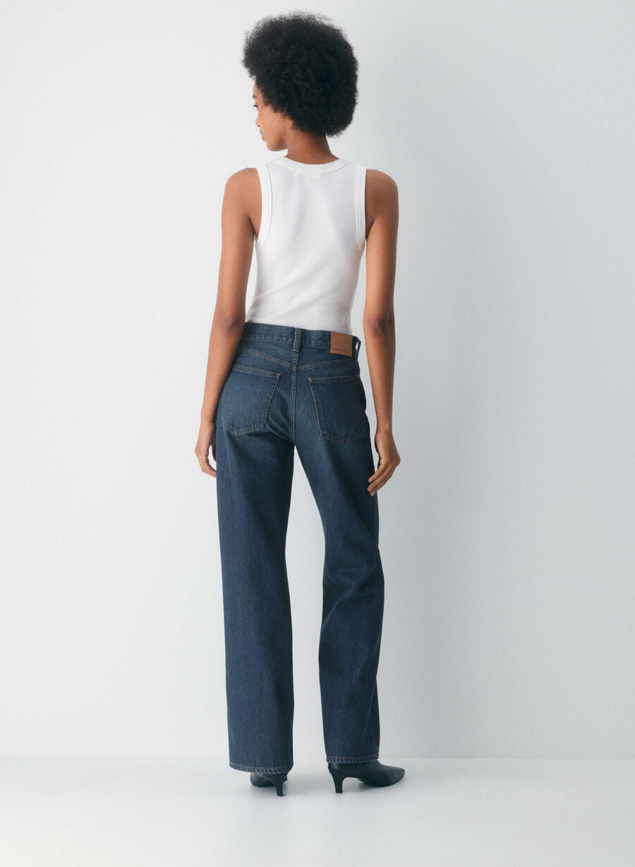 denim forum farrah high-rise wide jeans be about dark bleu