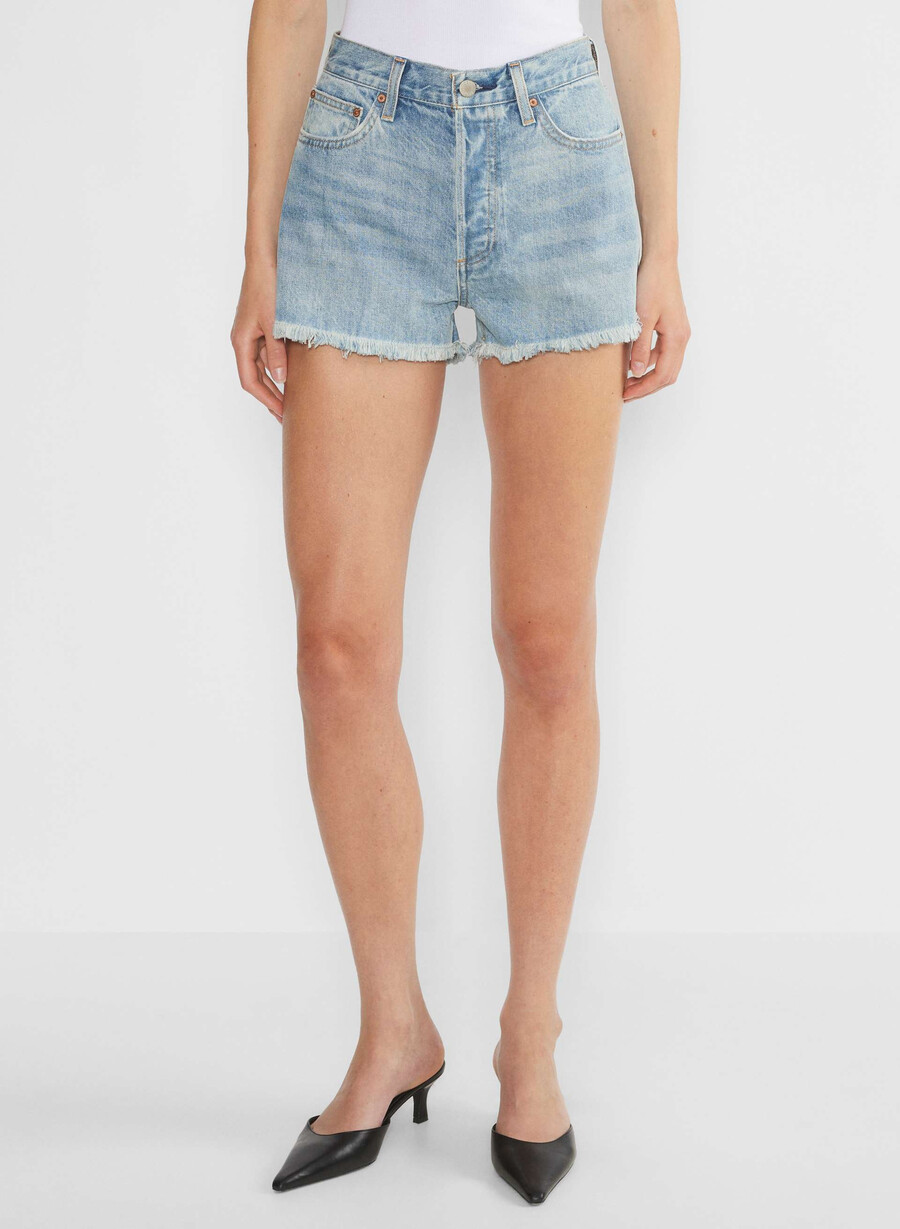 denim forum ex-pojkvän höghöjda jeansshorts 7 År bleu taboo