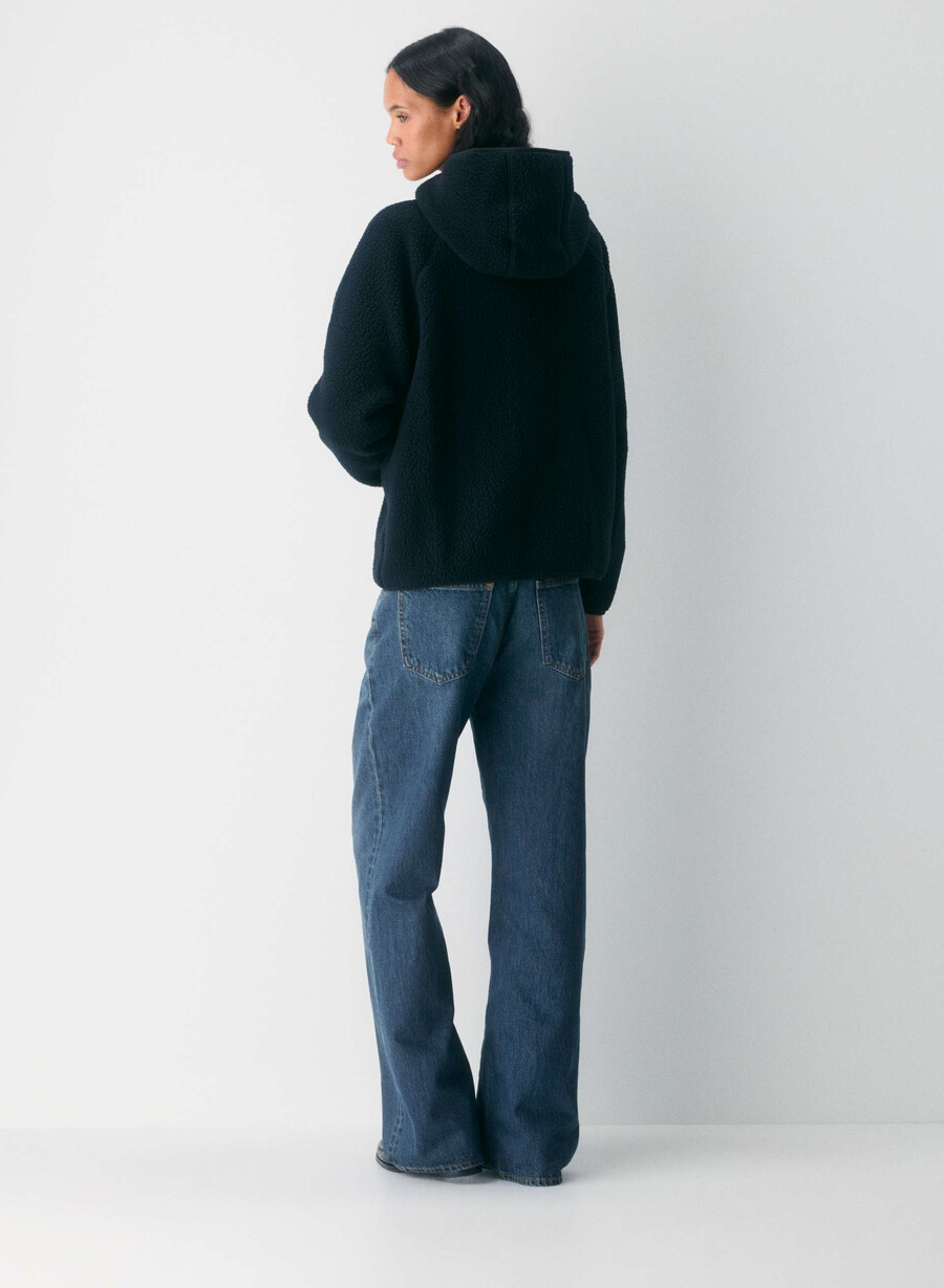 polartec thermal pro raglan zip hoodie svart