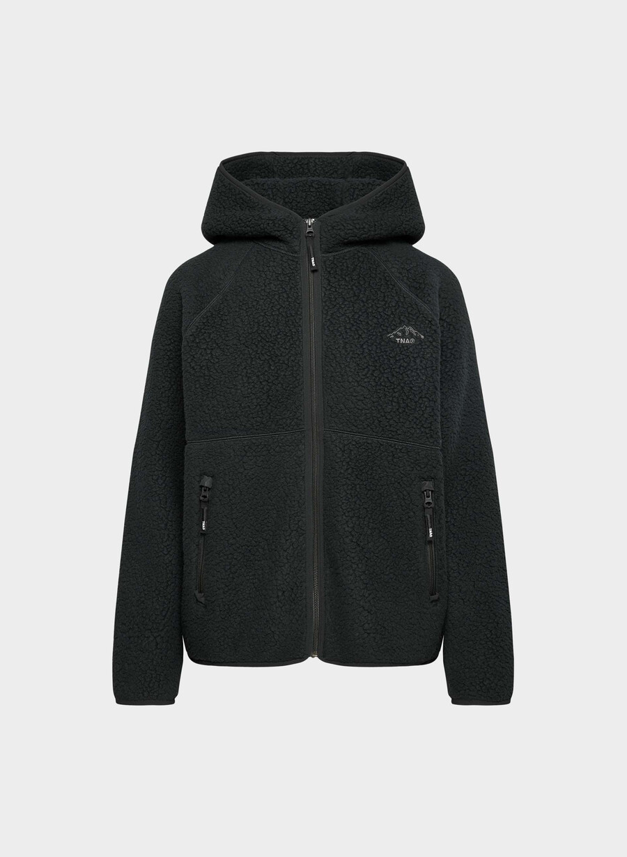 polartec thermal pro raglan zip hoodie svart