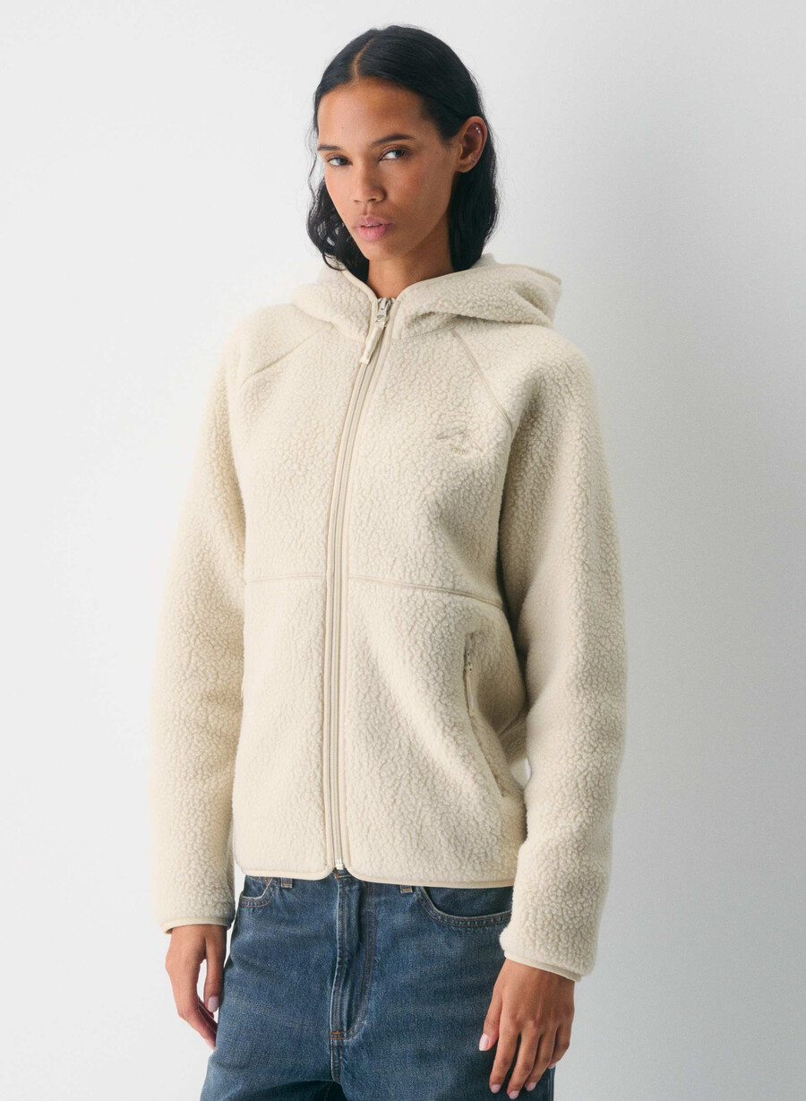 polartec thermal pro raglan zip hoodie mikra brun