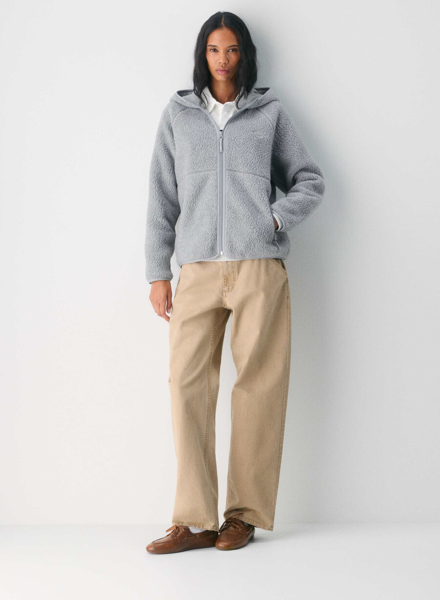 polartec thermal pro raglan zip hoodie med dragkedja ljunggrön