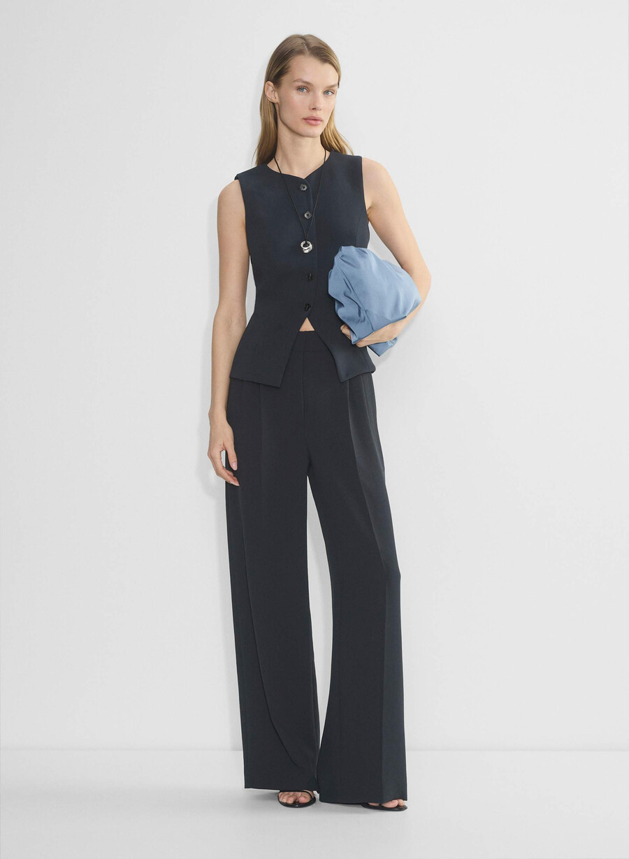 the effortless pant wider - crepette dark nat navy