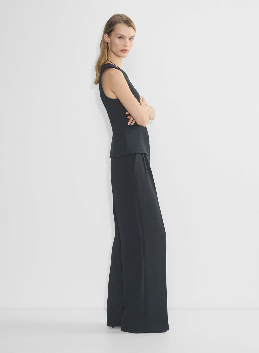 the effortless pant wider - crepette dark nat navy