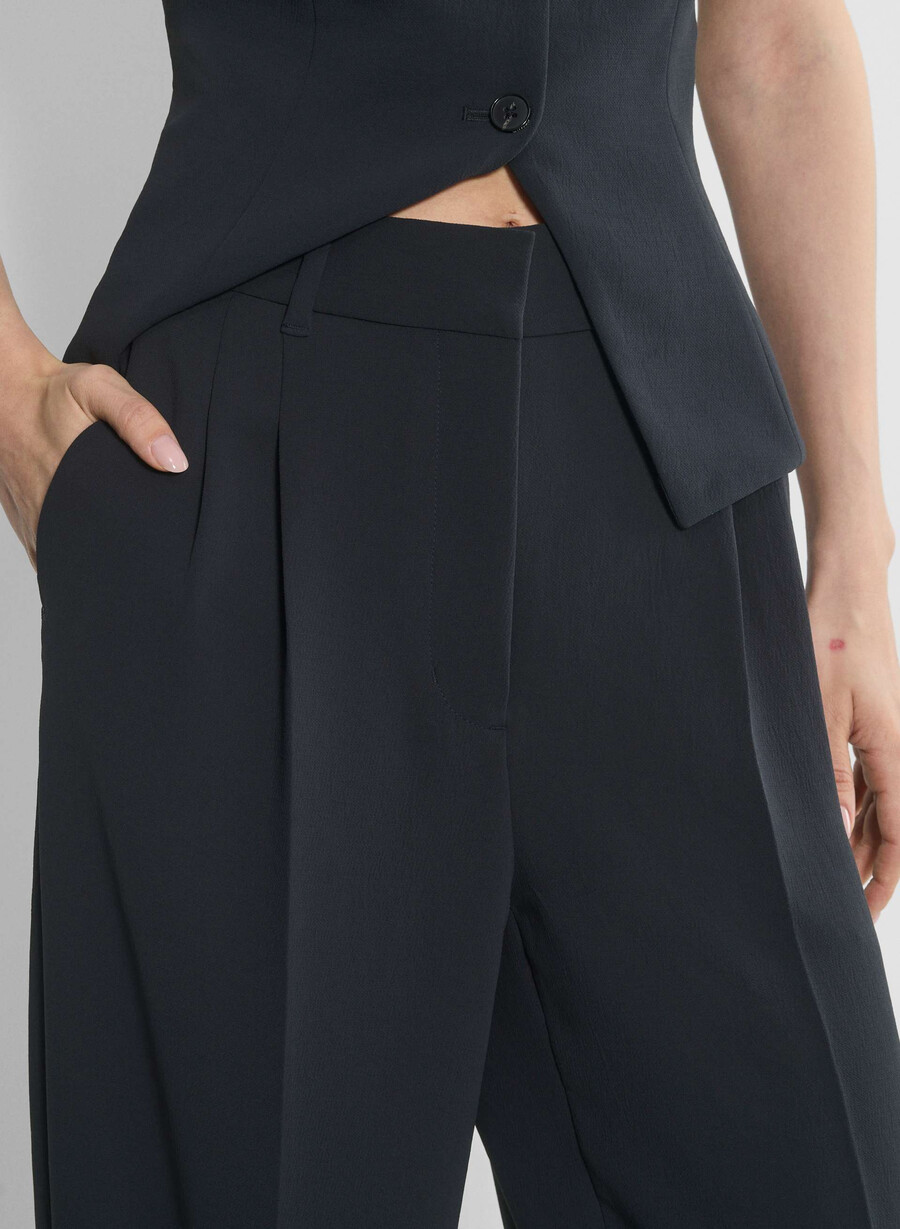 the effortless pant wider - crepette dark nat navy