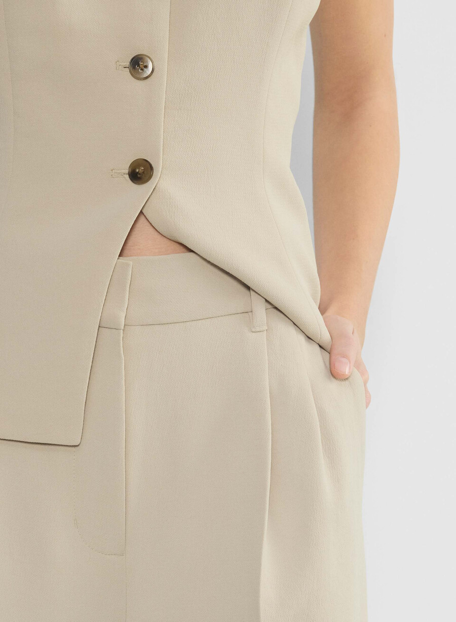 the effortless pant wider - crepette marcona beige