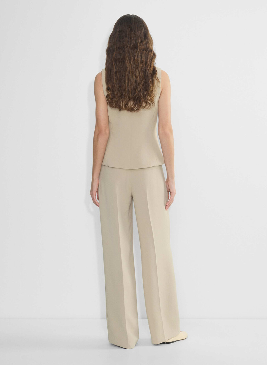 the effortless pant wider - crepette marcona beige