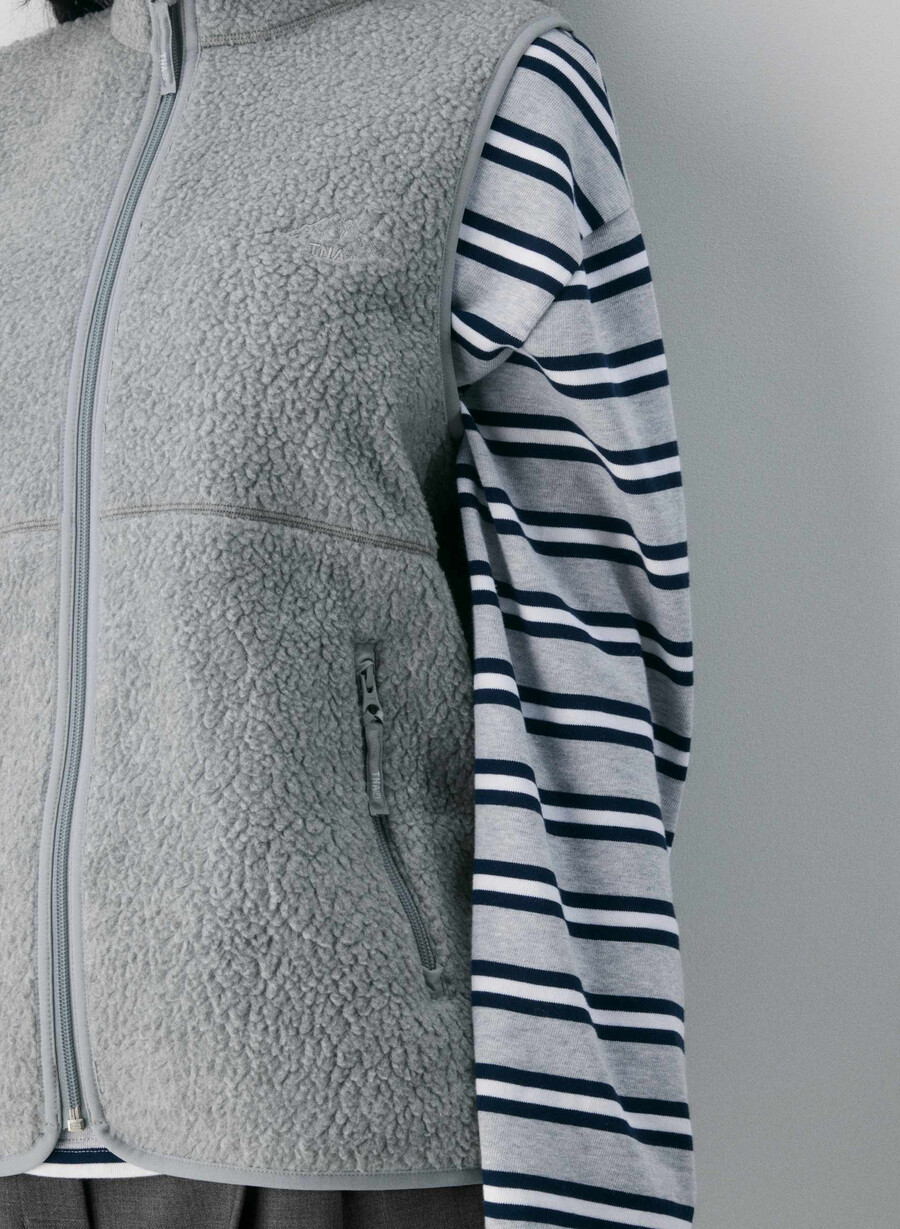 polartec thermal pro mockneck-väst ljunggrön athletic grey