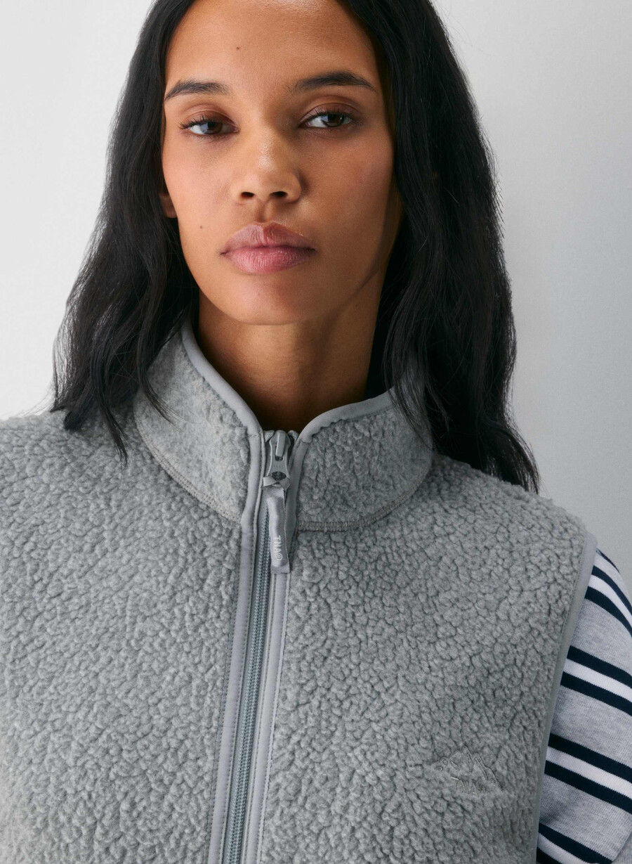polartec thermal pro mockneck-väst ljunggrön athletic grey