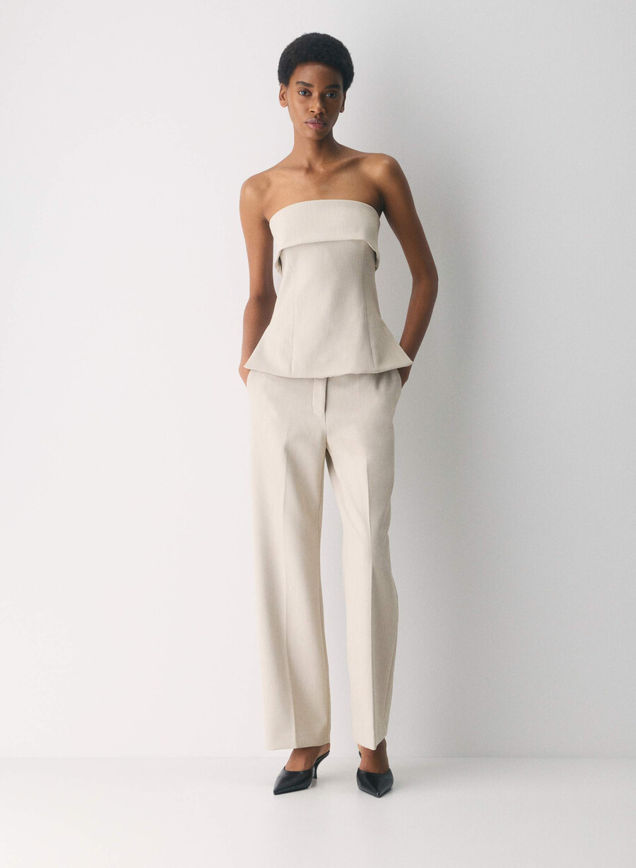 element tube top - reessential heather matt pearl