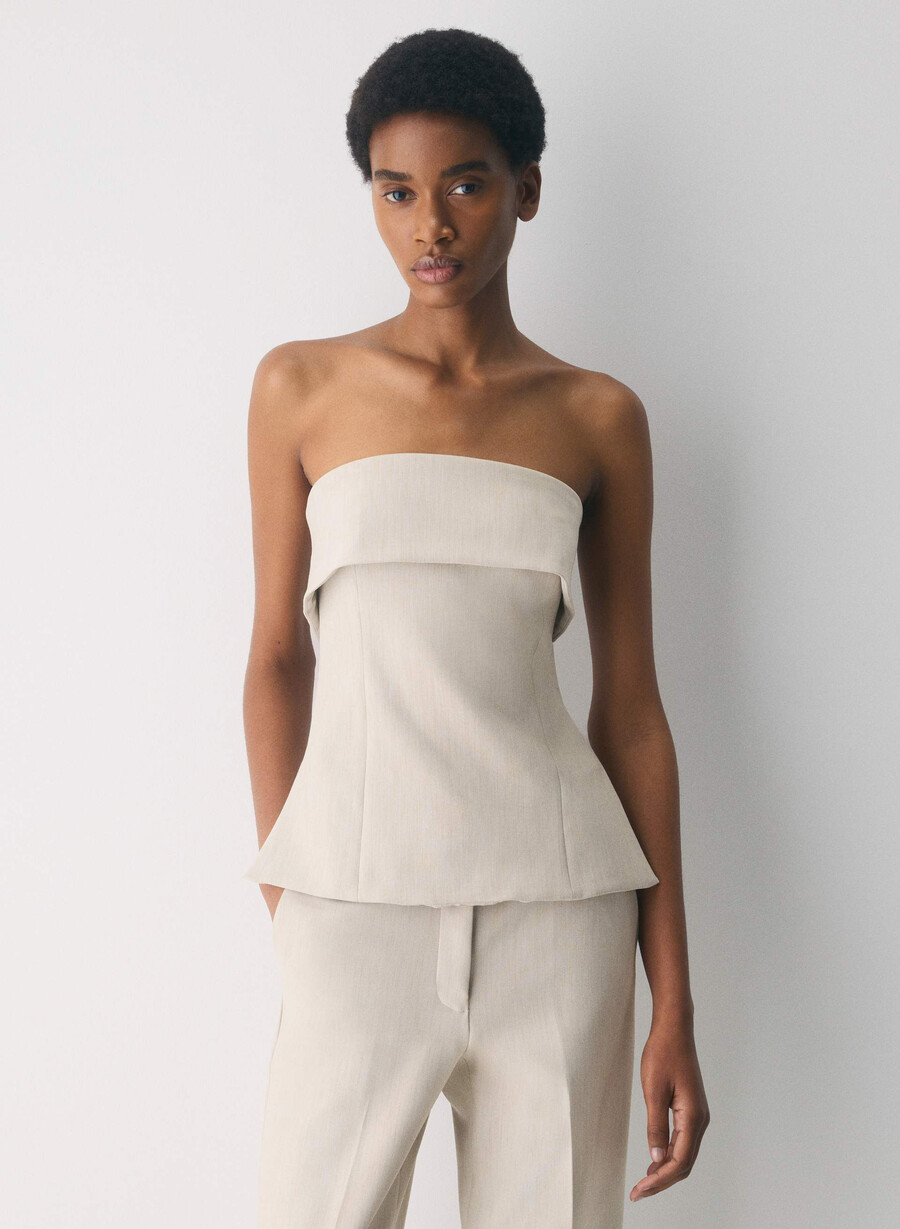 element tube top - reessential heather matt pearl