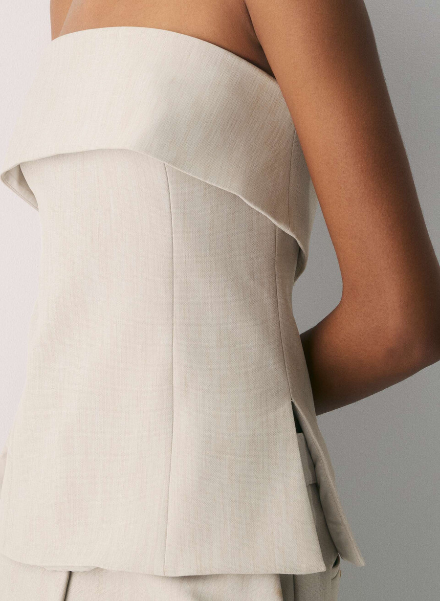 element tube top - reessential heather matt pearl