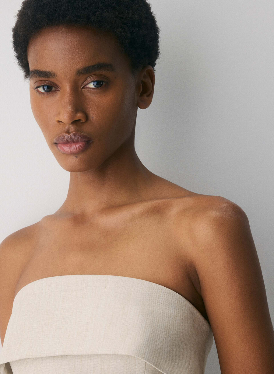 element tube top - reessential heather matt pearl