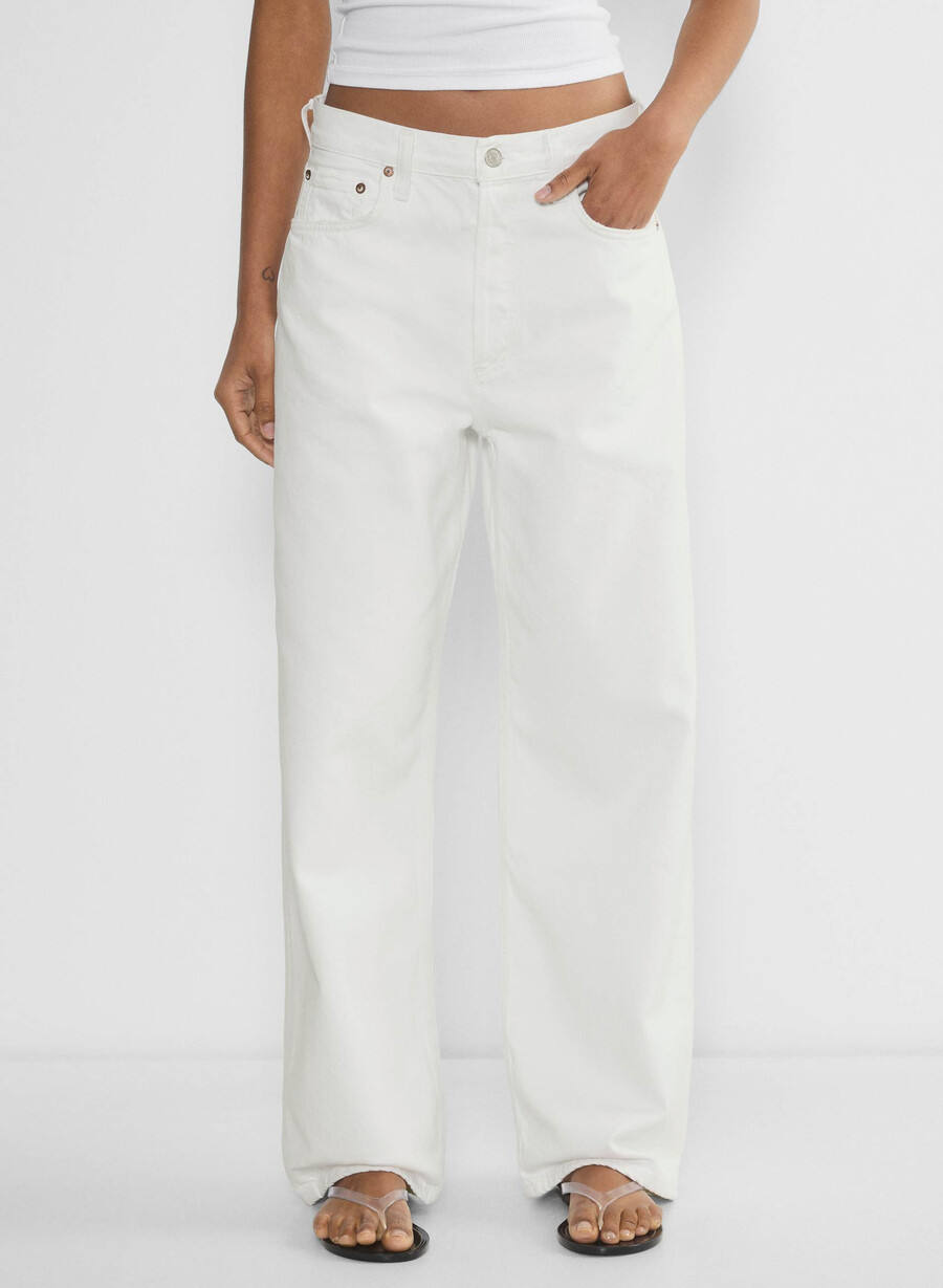 agolde lågt sittande baggy jeans milkshake