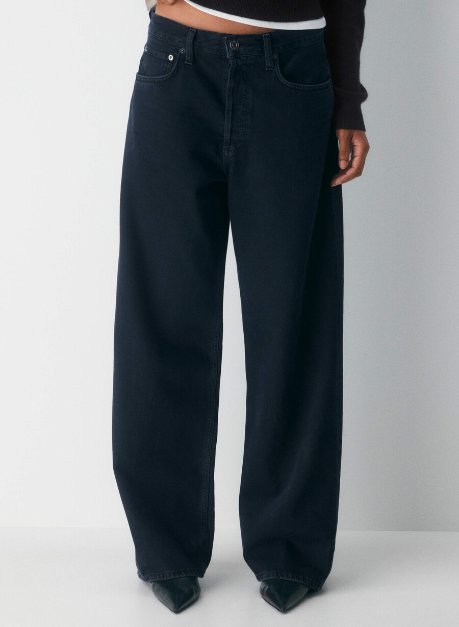 agolde lågt sittande baggy jeans crushed