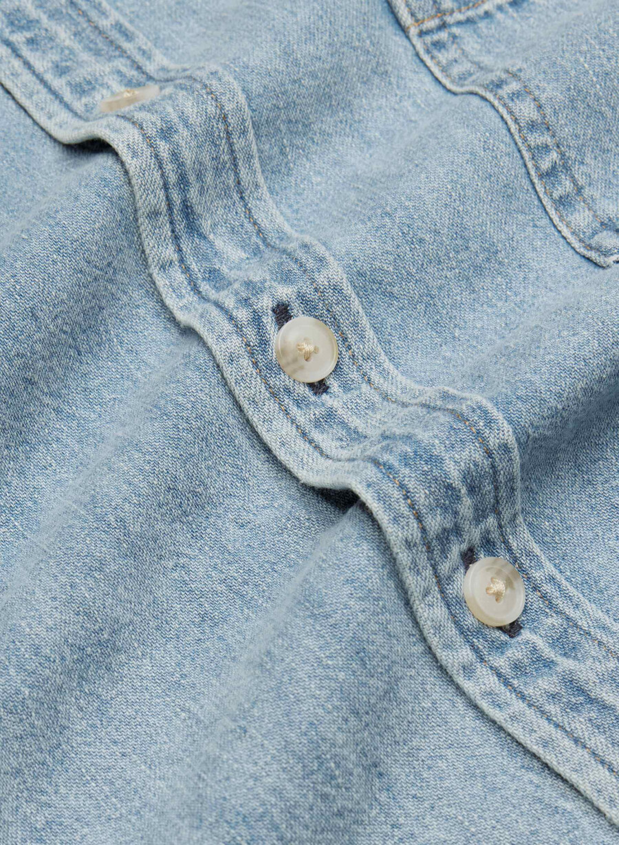 denim forum 80-tals bekväm jeansskjorta 7 år pctr ths bleu