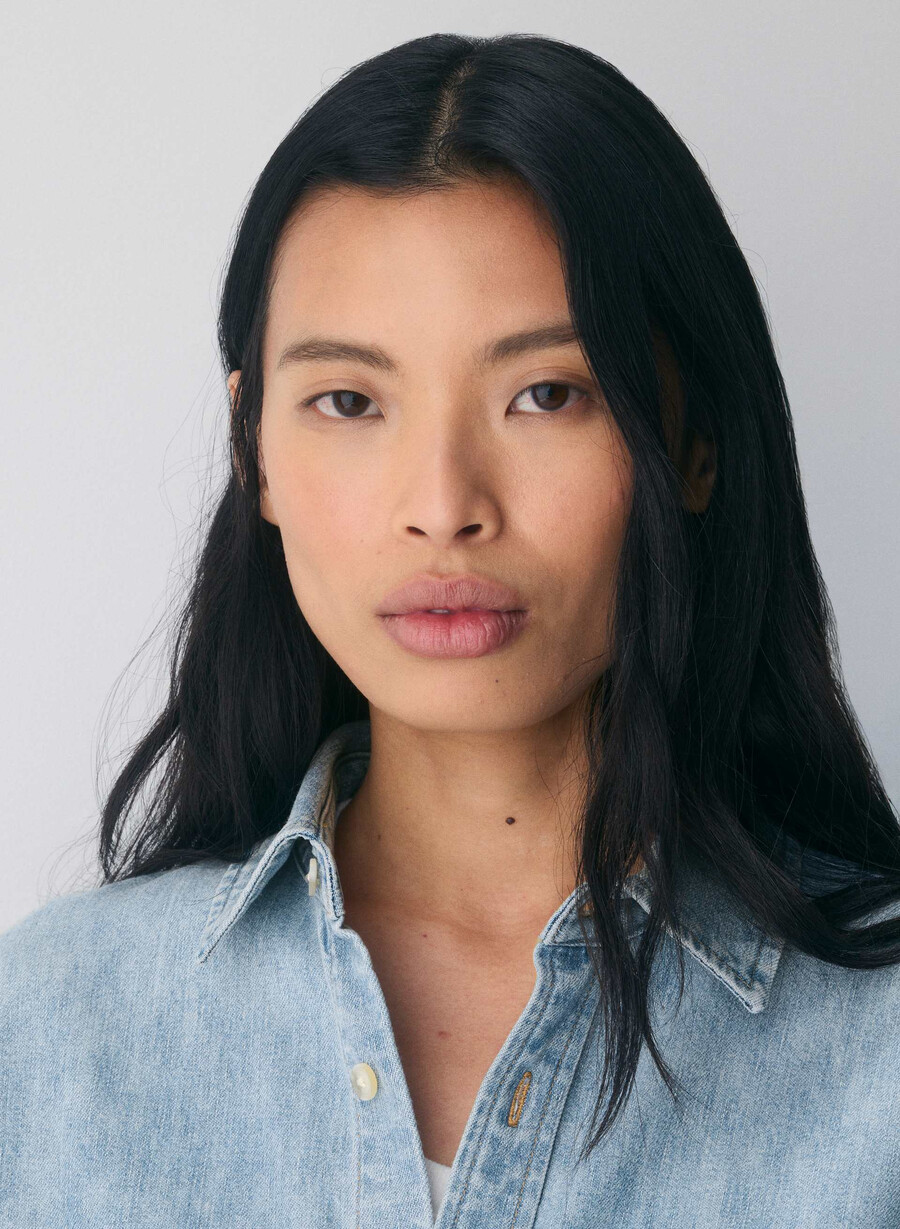 denim forum 80-tals bekväm jeansskjorta 7 år pctr ths bleu