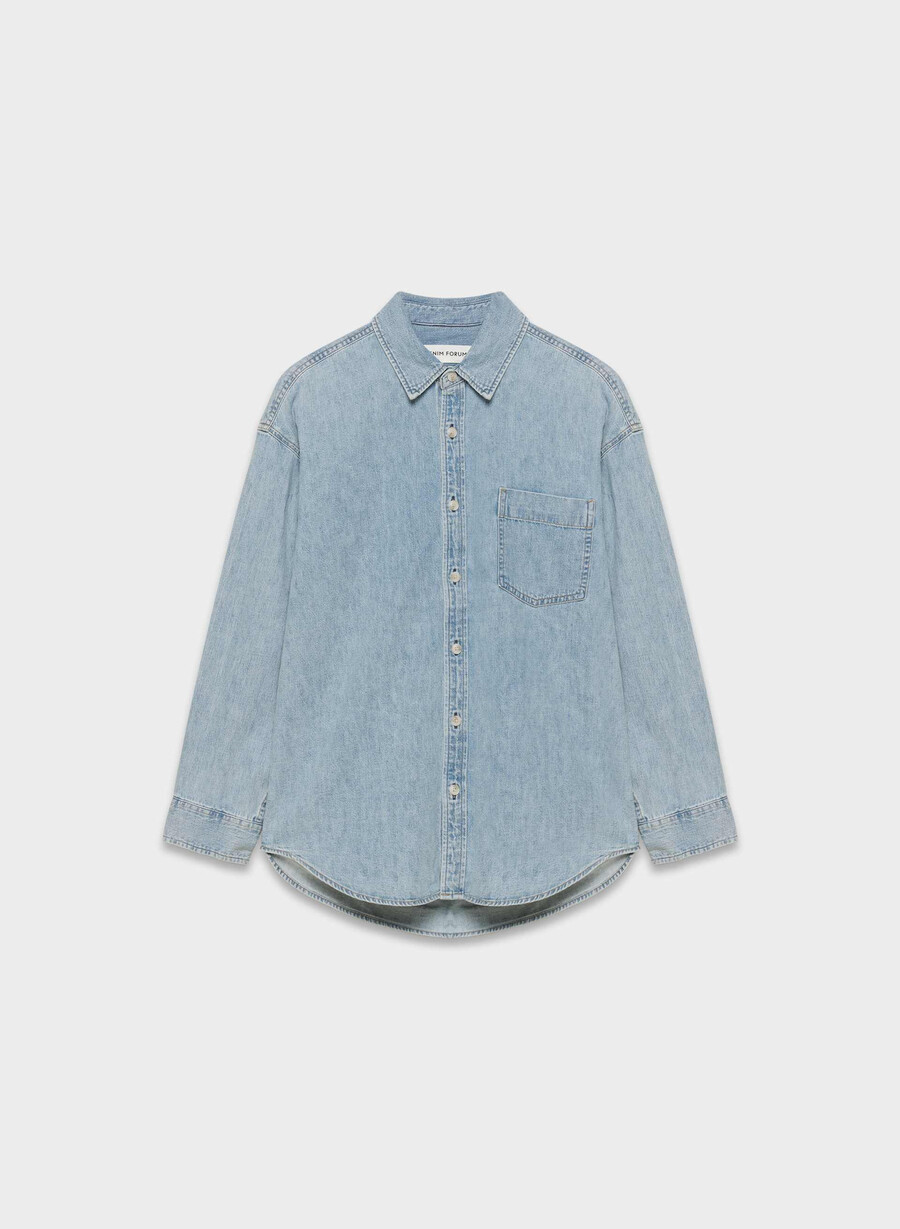 denim forum 80-tals bekväm jeansskjorta 7 år pctr ths bleu