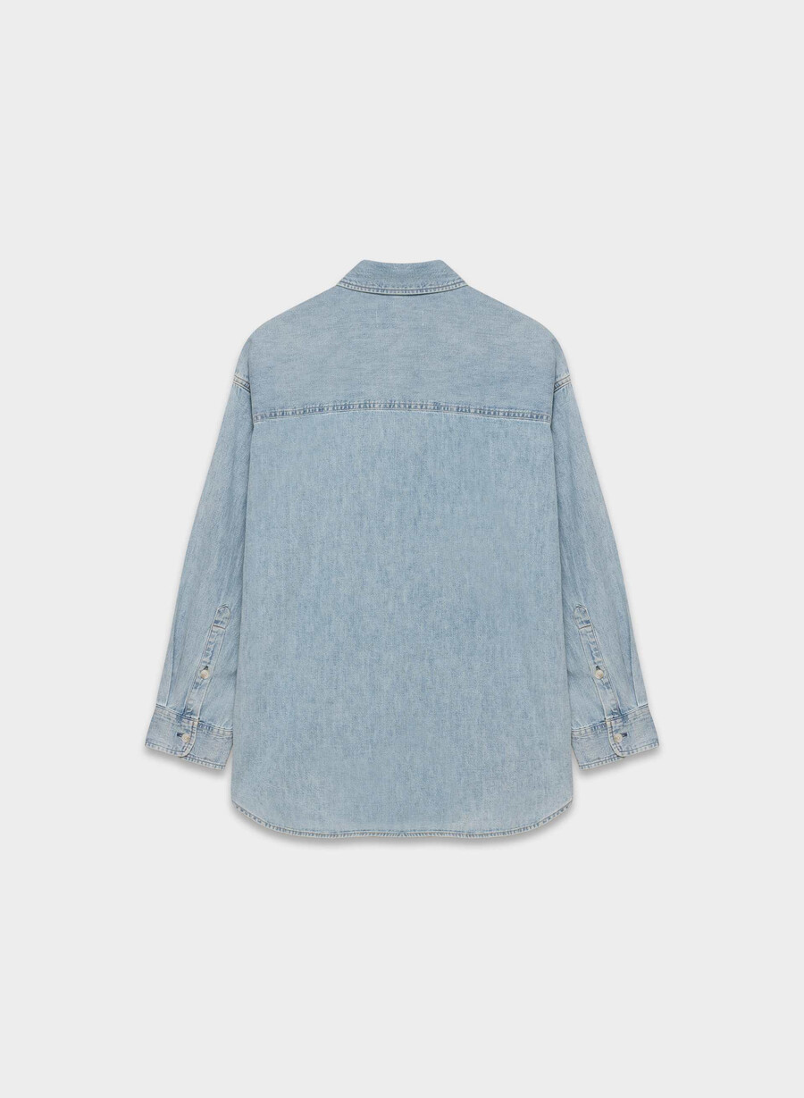 denim forum 80-tals bekväm jeansskjorta 7 år pctr ths bleu