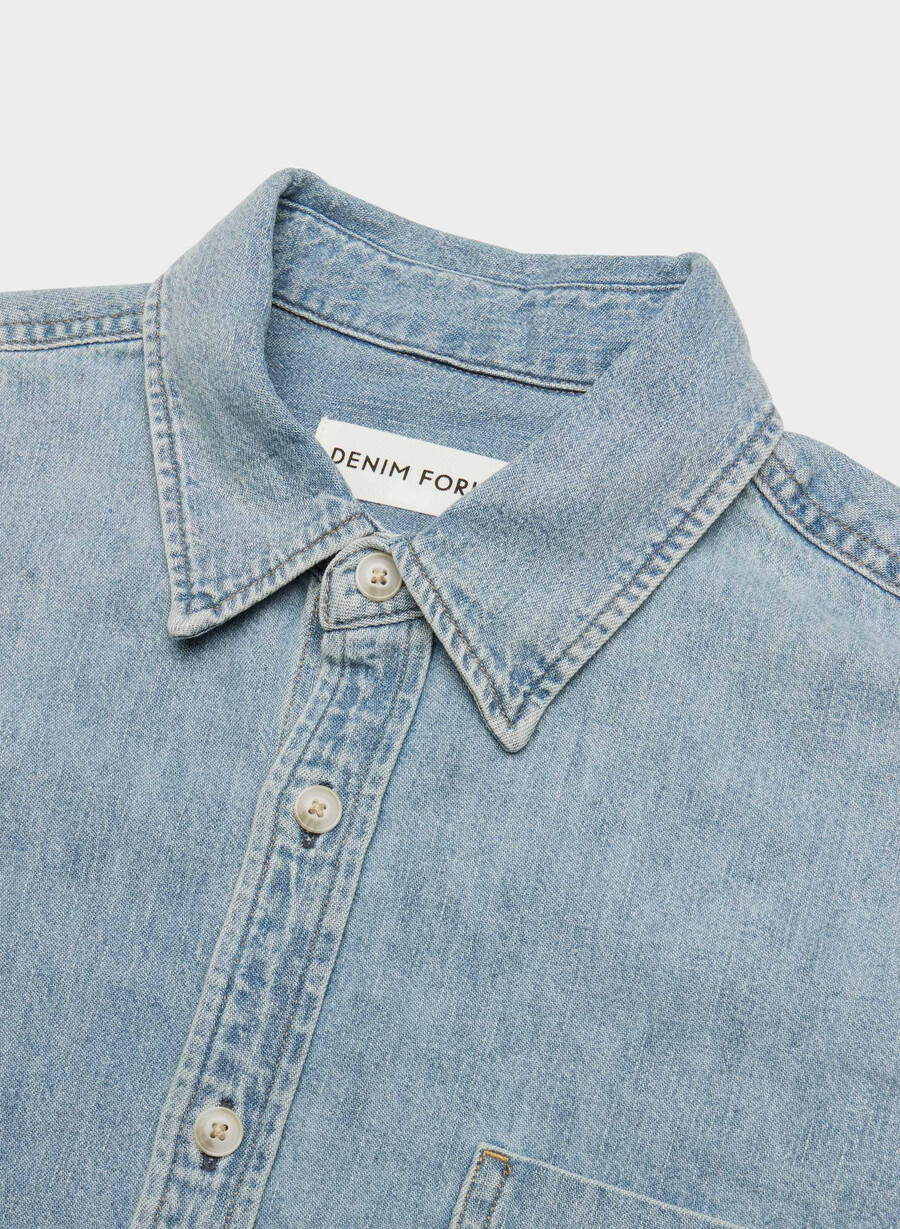 denim forum 80-tals bekväm jeansskjorta 7 år pctr ths bleu