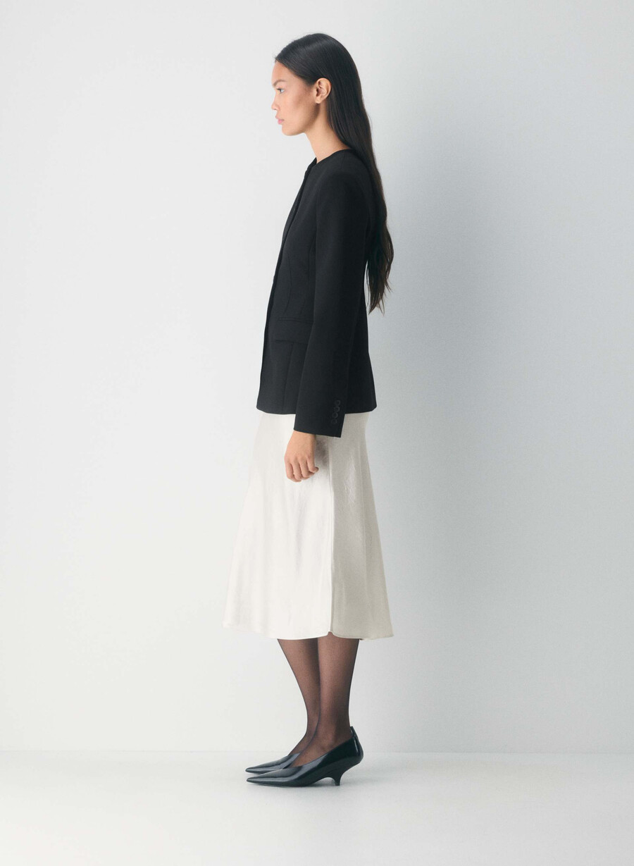 slip satin midikjol ljus bjÖrk