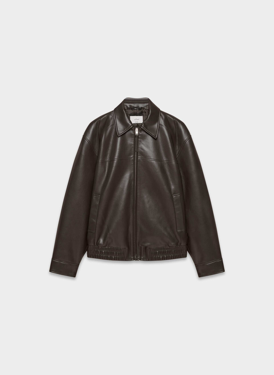falcon jacka - unreal leather rich mocha brun