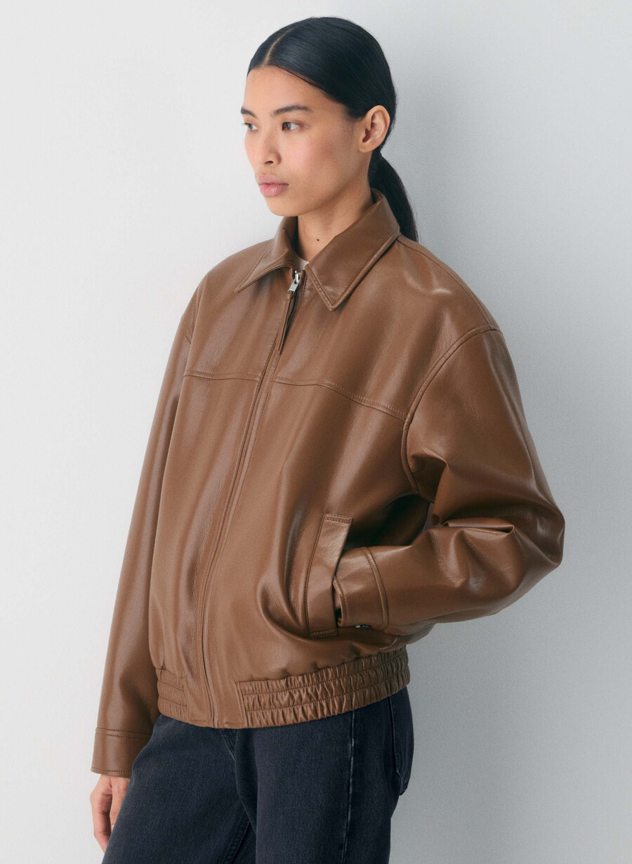 falcon jacka - unreal leather choclad brun