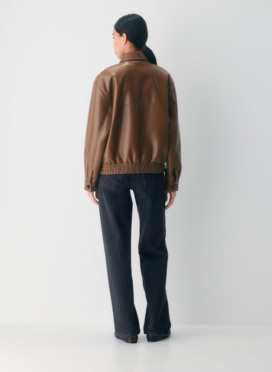 falcon jacka - unreal leather choclad brun