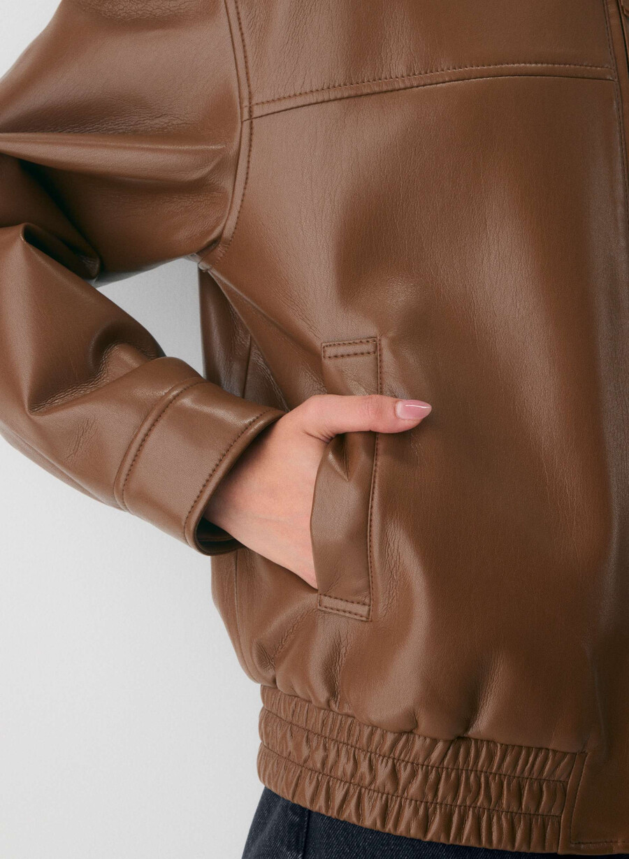 falcon jacka - unreal leather choclad brun