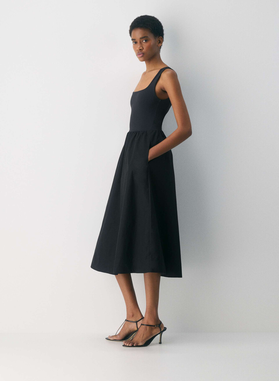 revive poplin klänning svart