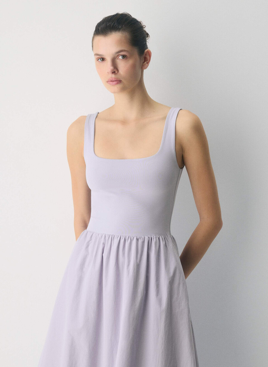 revive poplin klänning villblomma lila